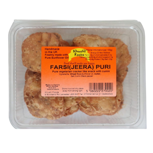 Farsi ( Jeera) Puri - Hand Made Resealable Party Sharing Food